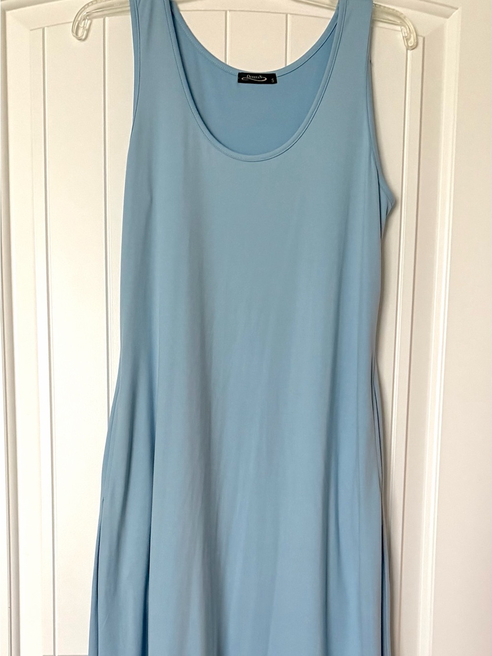 Light Blue Sleeveless Maxi Dress for Women